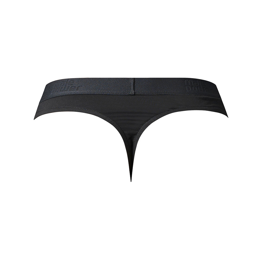 Male Power Open Ended Thong with Built-In Cock Ring – Black, S/M
