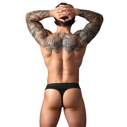 Male Power Open Ended Thong - Crotchless Design - Black - Size L/XL