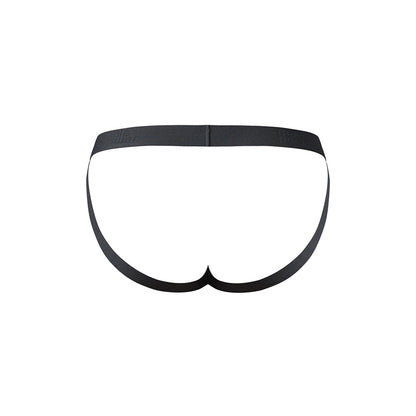 Male Power Open Ended Jock – Crotchless Design – Black – Size L/XL