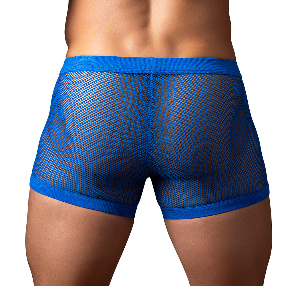 Male Power Fishnet 2.0 PCH Short – Supportive Fishnet Underwear in Royal Blue