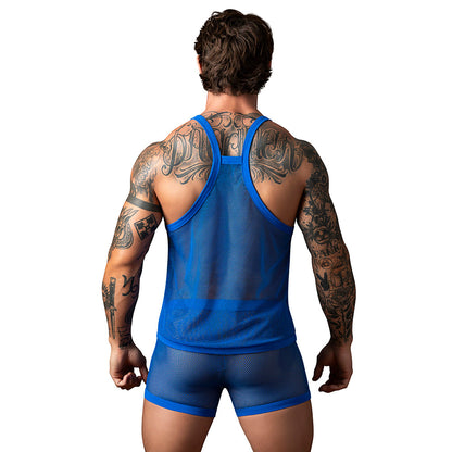 Male Power Fishnet 2.0 Tank Top – Royal Blue – S/M