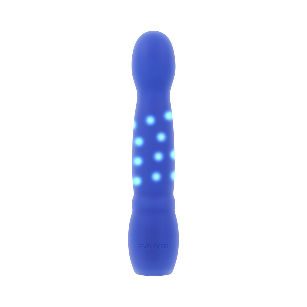 Evolved Disco Diva Vibrating Toy with Light Effects – Blue
