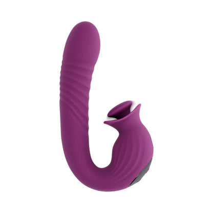 Evolved Deep Ecstasy Wild Aster Thrusting Vibrator with Clitoral Stimulator – Purple