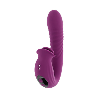 Evolved Deep Ecstasy Wild Aster Thrusting Vibrator with Clitoral Stimulator – Purple