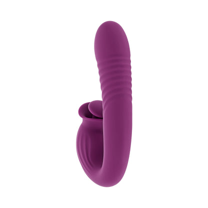 Evolved Deep Ecstasy Wild Aster Thrusting Vibrator with Clitoral Stimulator – Purple