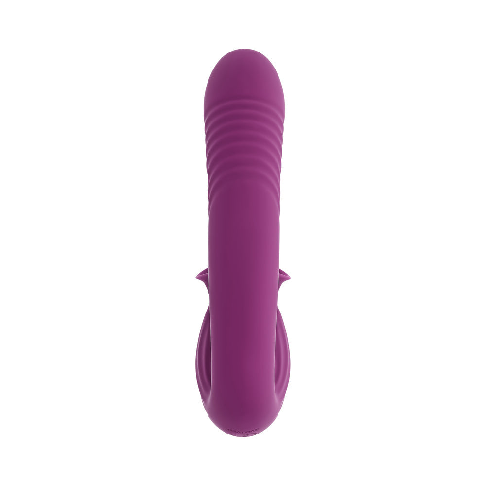 Evolved Deep Ecstasy Wild Aster Thrusting Vibrator with Clitoral Stimulator – Purple