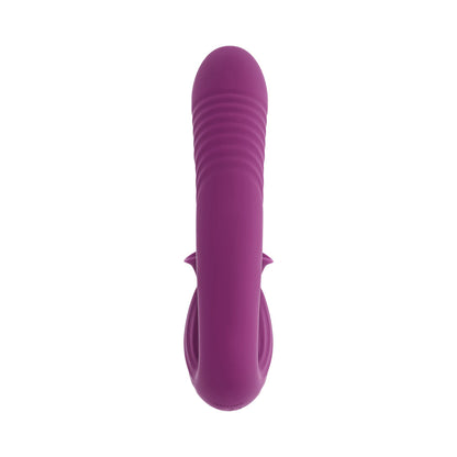 Evolved Deep Ecstasy Wild Aster Thrusting Vibrator with Clitoral Stimulator – Purple