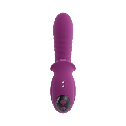Evolved Deep Ecstasy Wild Aster Thrusting Vibrator with Clitoral Stimulator – Purple