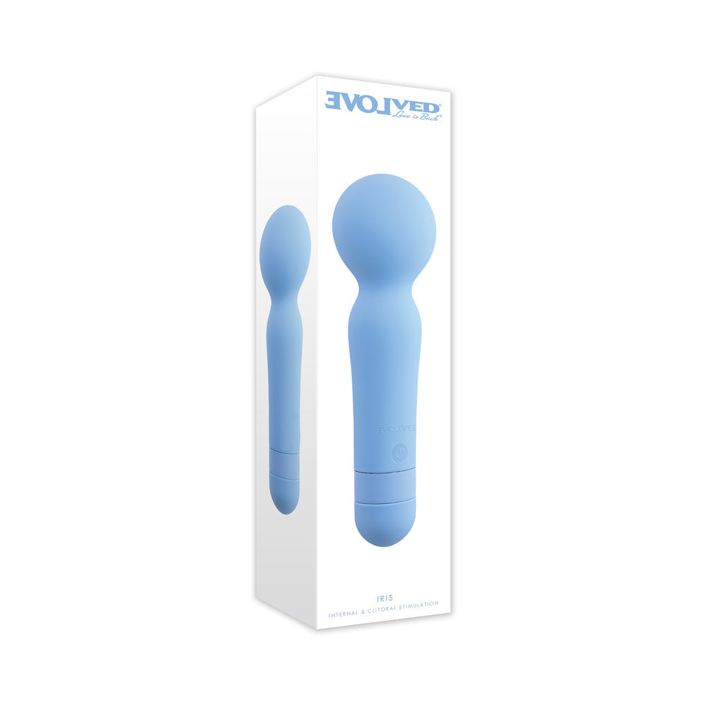 Evolved Iris Sky Waterproof Silicone Pleasure Wand – Blue
