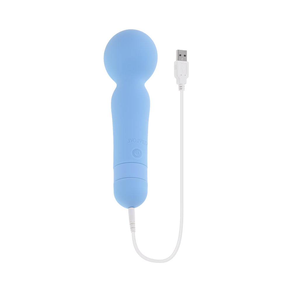 Evolved Iris Sky Waterproof Silicone Pleasure Wand – Blue
