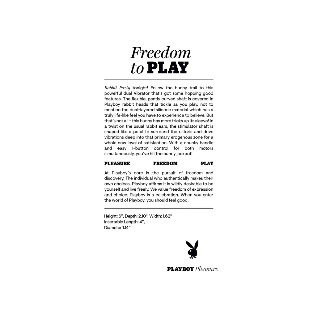 Playboy Rabbit Party Petal Dual Vibrator - Light Pink