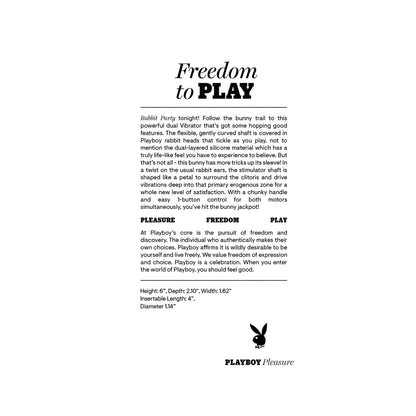 Playboy Rabbit Party Petal Dual Vibrator - Light Pink