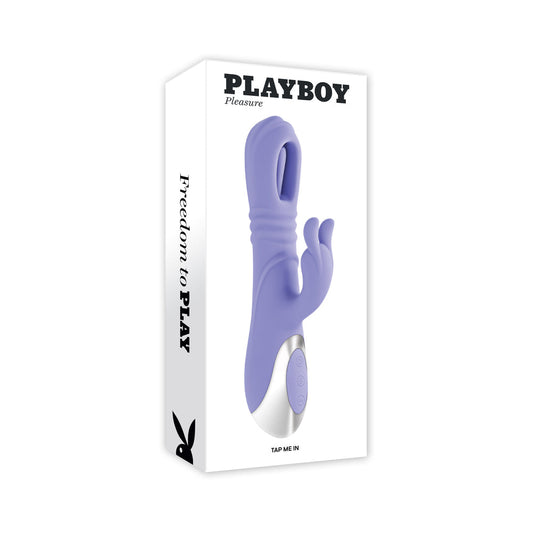 Playboy Tap Me In Dual Vibrator with Flapper & Thrusting - Light Purple
