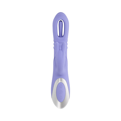 Playboy Tap Me In Dual Vibrator with Flapper & Thrusting - Light Purple