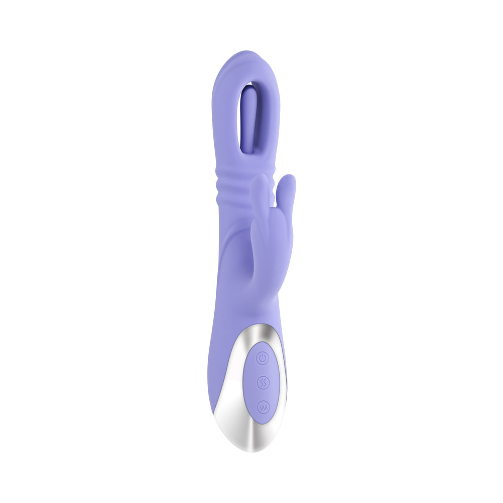Playboy Tap Me In Dual Vibrator with Flapper & Thrusting - Light Purple