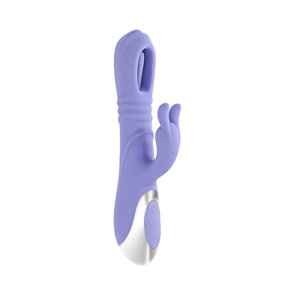 Playboy Tap Me In Dual Vibrator with Flapper & Thrusting - Light Purple