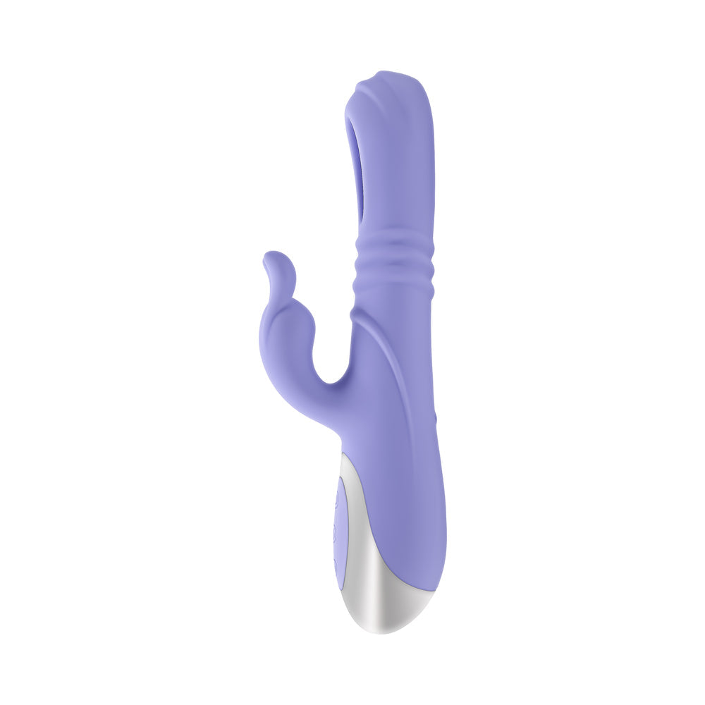 Playboy Tap Me In Dual Vibrator with Flapper & Thrusting - Light Purple