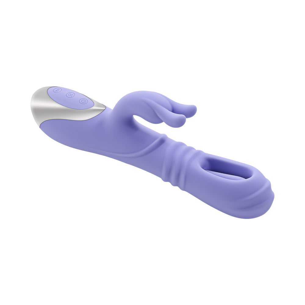 Playboy Tap Me In Dual Vibrator with Flapper & Thrusting - Light Purple