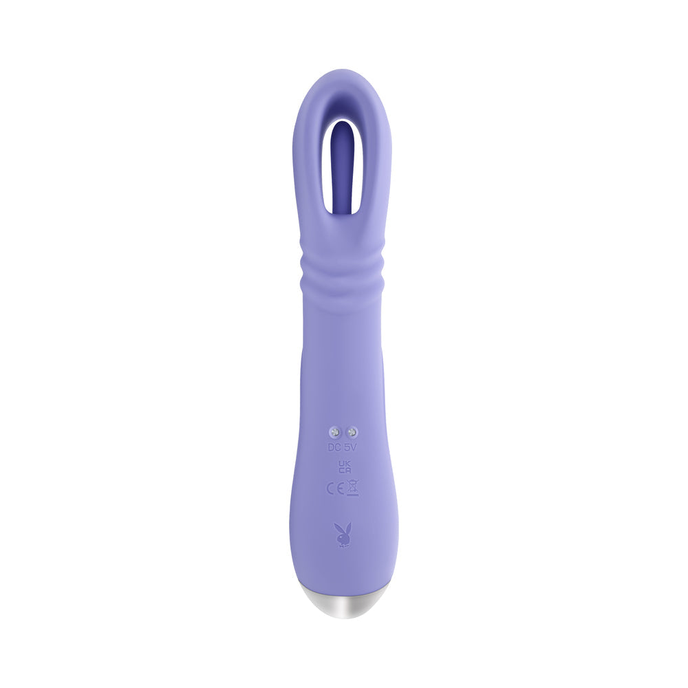 Playboy Tap Me In Dual Vibrator with Flapper & Thrusting - Light Purple