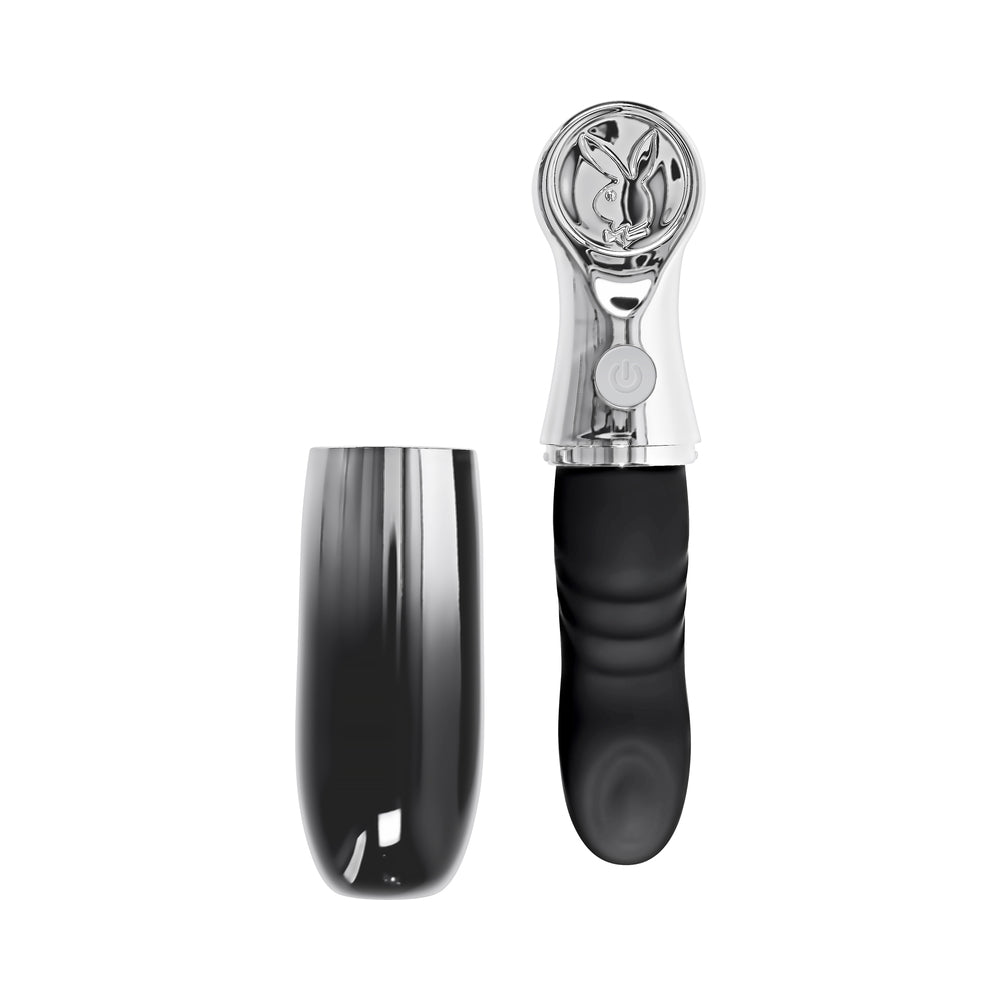 Playboy Bon Voyage Hematite/Chrome Tapping Toy with 7 Speeds