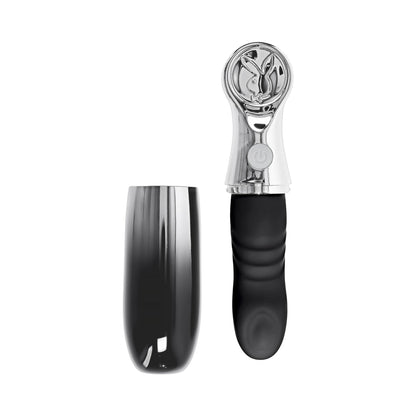 Playboy Bon Voyage Hematite/Chrome Tapping Toy with 7 Speeds