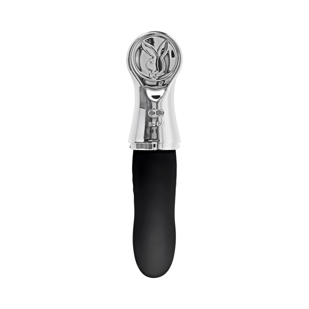 Playboy Bon Voyage Hematite/Chrome Tapping Toy with 7 Speeds