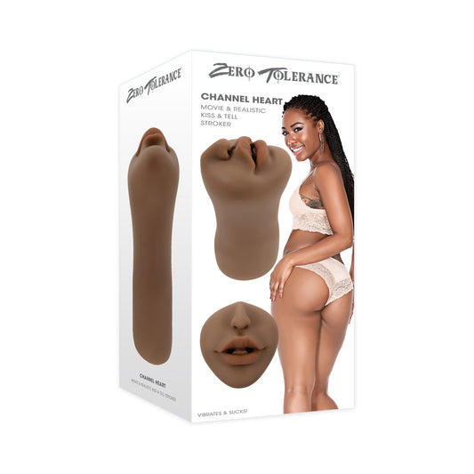 Zero Tolerance Channel Heart Realistic Kiss & Tell Stroker – Brown