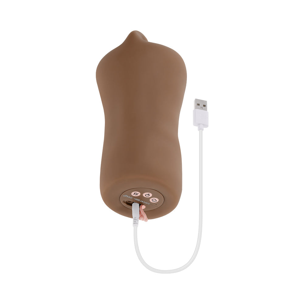 Zero Tolerance Channel Heart Realistic Kiss & Tell Stroker – Brown