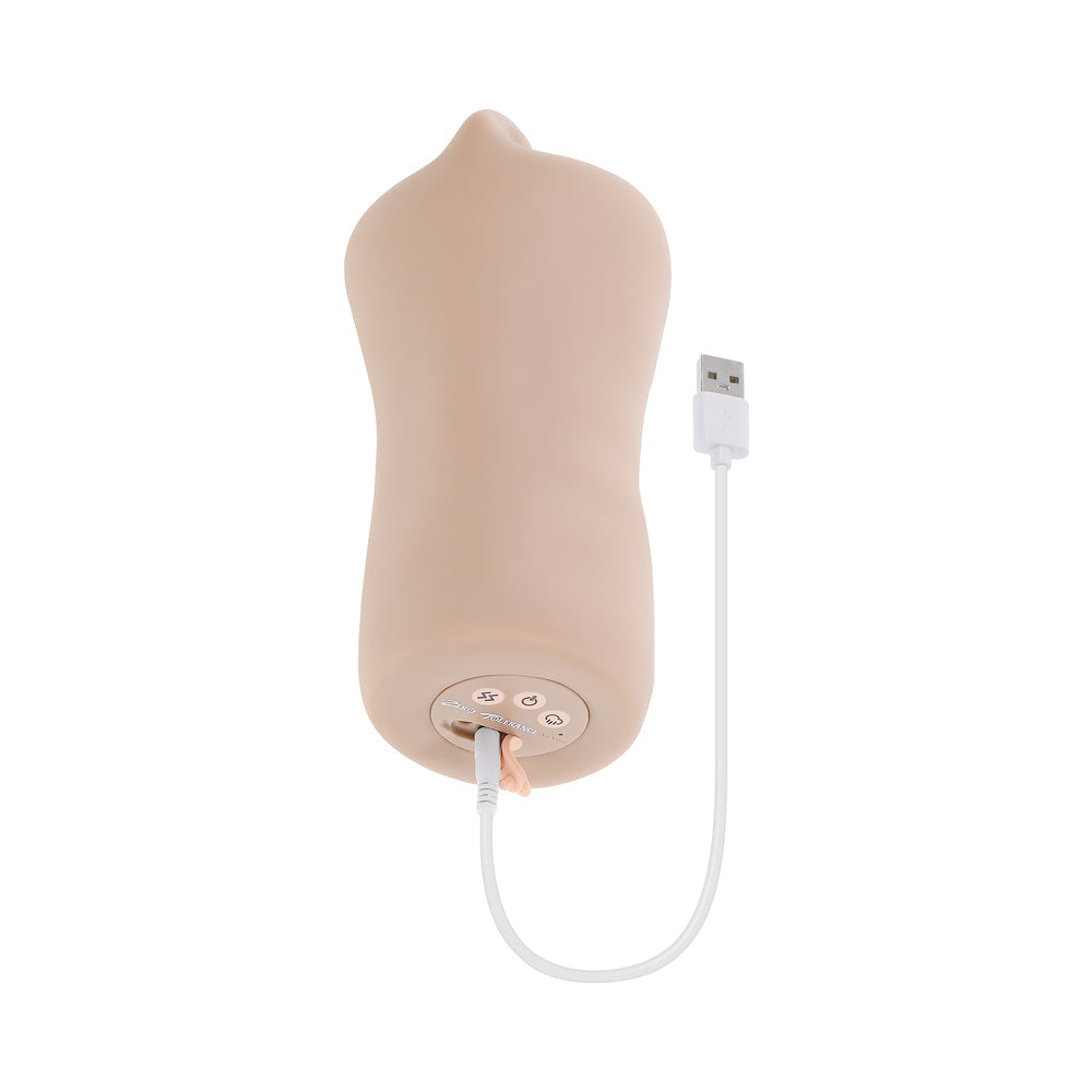 Zero Tolerance Riley Reid Kiss & Tell Stroker with Vibrating Feature – Vanilla/Ivory/Beige