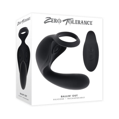 Zero Tolerance Ballin' Out Prostate Massager with Vibrating Shaft and Tapping Wings - Black