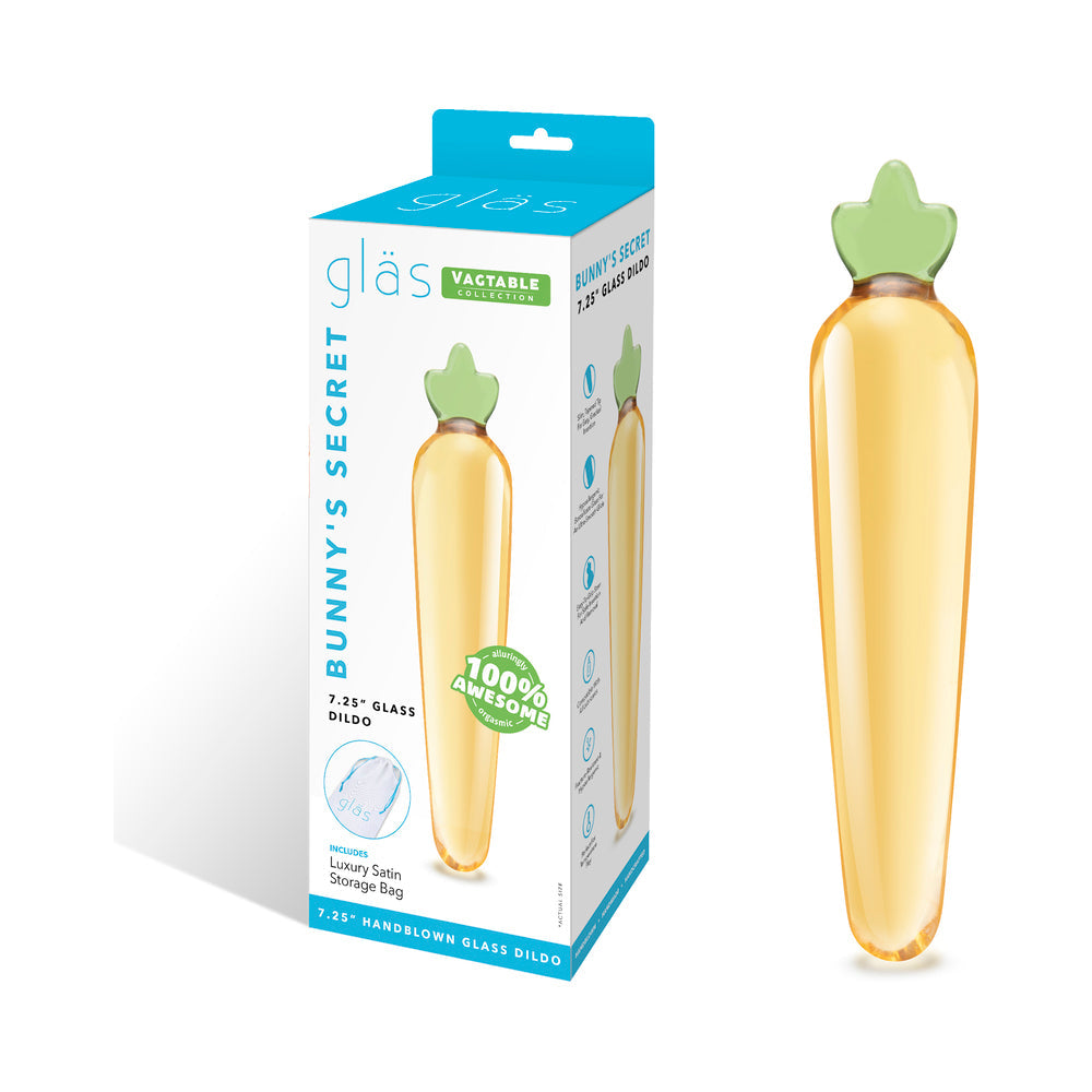 Electric Eel Bunny's Secret 7.25 in. Glass Dildo – Orange