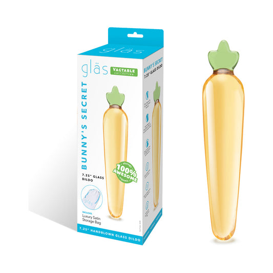 Electric Eel Bunny's Secret 7.25 in. Glass Dildo – Orange