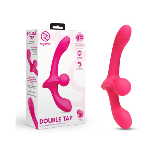 Together Toys Together Double Tap Dual-Ended Vibrating Strapless Strap-on – Hot Pink