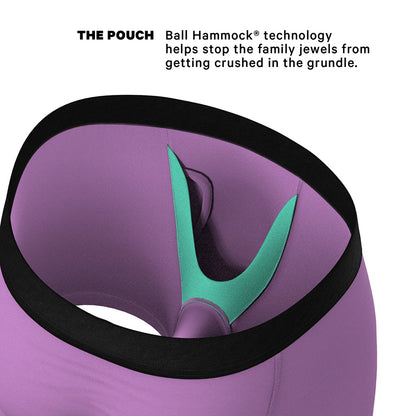 Shinesty Double Entendre Eggplant Ball Hammock Pouch Underwear with Fly – Purple, XL