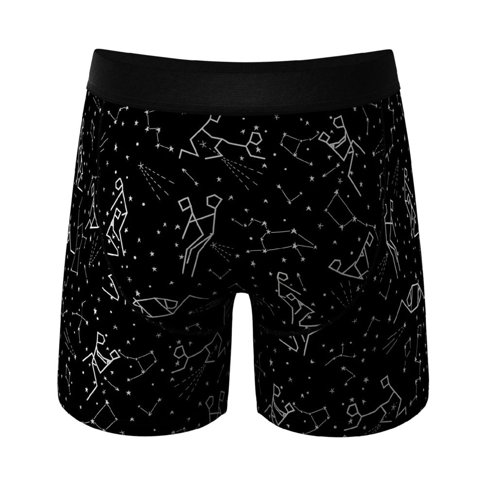 Shinesty The Big Bang Glow-in-the-Dark Constellation Ball Hammock Pouch Underwear – Black, XS