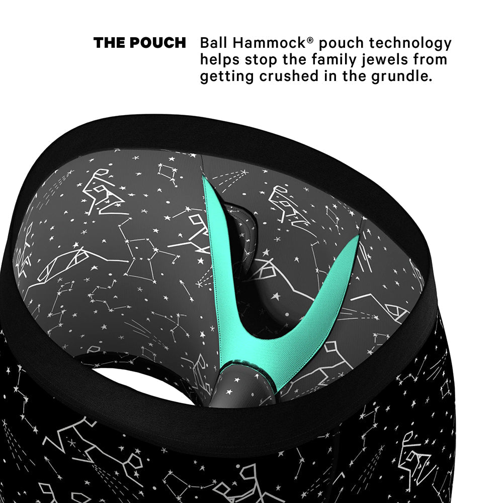 Shinesty The Big Bang Glow-in-the-Dark Constellation Ball Hammock Pouch Underwear – Black, XS