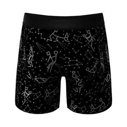 Shinesty The Big Bang Glow-in-the-Dark Constellation Ball Hammock Pouch Underwear XL - Black