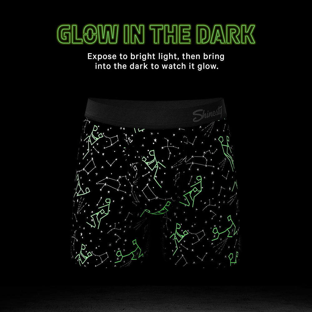 Shinesty The Big Bang Glow-in-the-Dark Constellation Ball Hammock Pouch Underwear XL - Black
