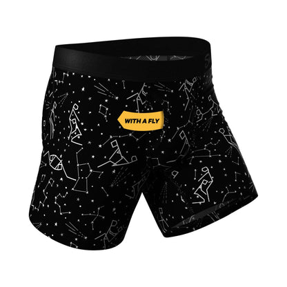 Shinesty The Big Bang Glow-in-the-Dark Constellation Ball Hammock Pouch Underwear 2XL - Black