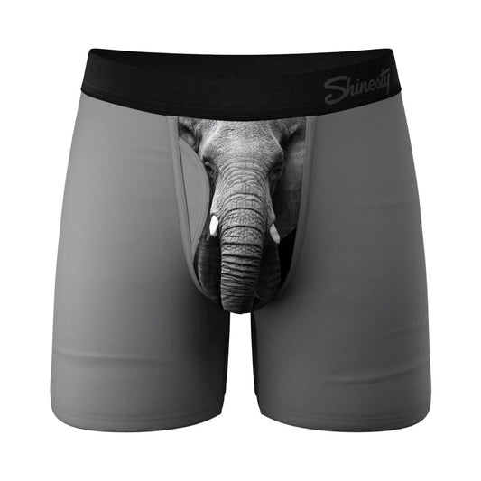Shinesty The Junk In The Trunk Elephant Ball Hammock Pouch Underwear with Fly - Gray