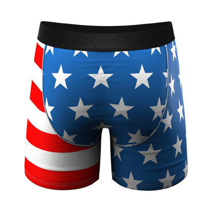 Shinesty The Mascot Ball Hammock Pouch Underwear with Fly – American Flag, Size S