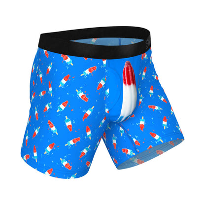 Shinesty The Popsicle Stick Apex USA Ball Hammock Pouch Underwear with Fly – Blue