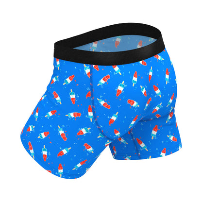 Shinesty The Popsicle Stick Apex USA Ball Hammock Pouch Underwear with Fly – Blue – 2XL