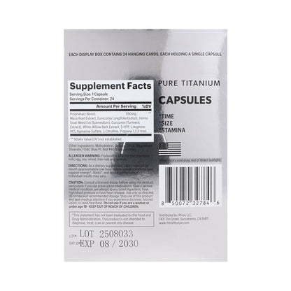 Rhino Pure Titanium Capsules 24-Pack Display