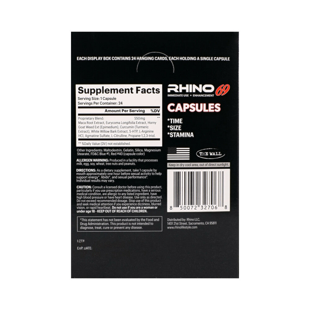 Rhino 69 Capsules 24-Pack Display - Dietary Supplement