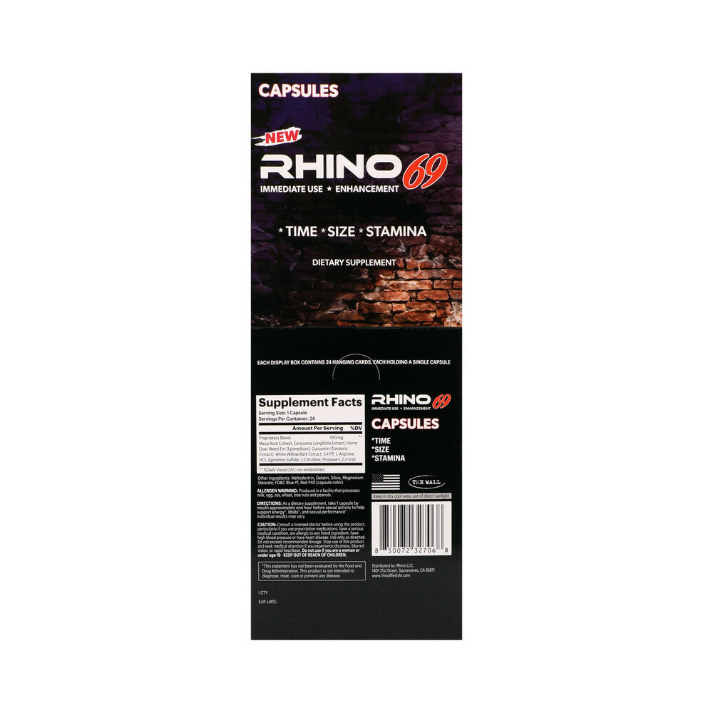 Rhino 69 Capsules 24-Pack Display - Dietary Supplement