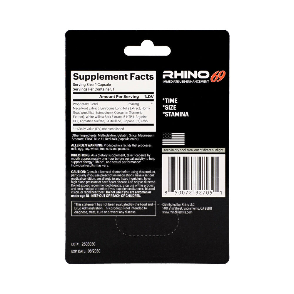 Rhino 69 Capsules 24-Pack Display - Dietary Supplement