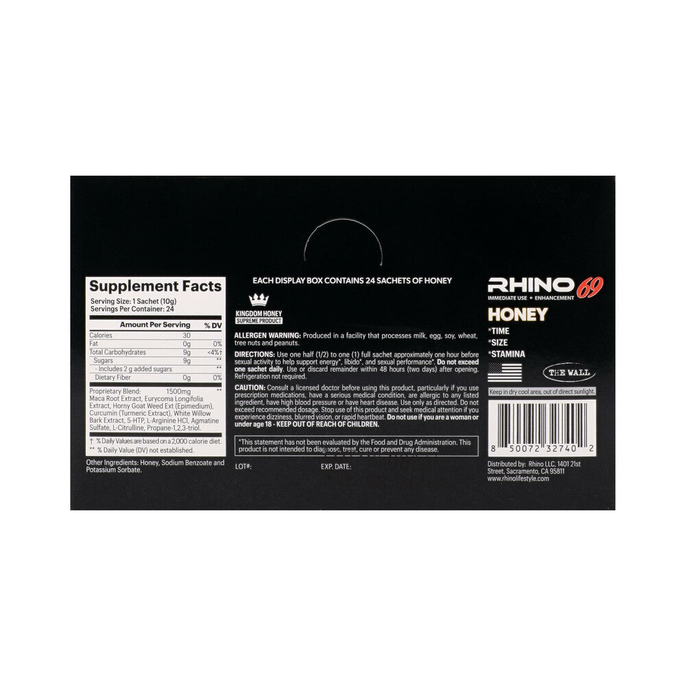 Rhino 69 Honey 24-Pack Display - Dietary Supplement