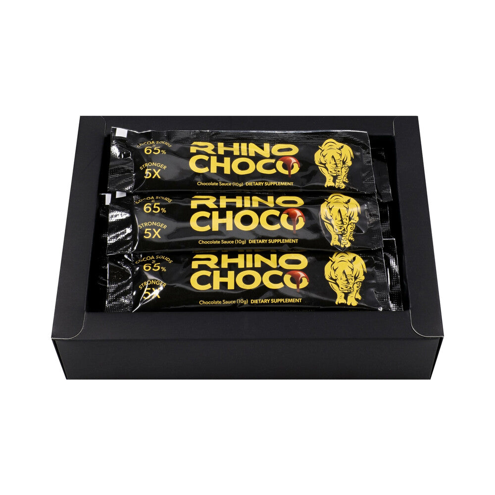 Rhino Choco 5 x Stronger 12-Pack Display – Dark Chocolate with Herbal Blend