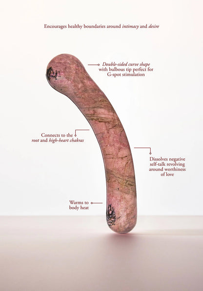 Chakrubs Anahata Curve Rhodonite Wand – Tan